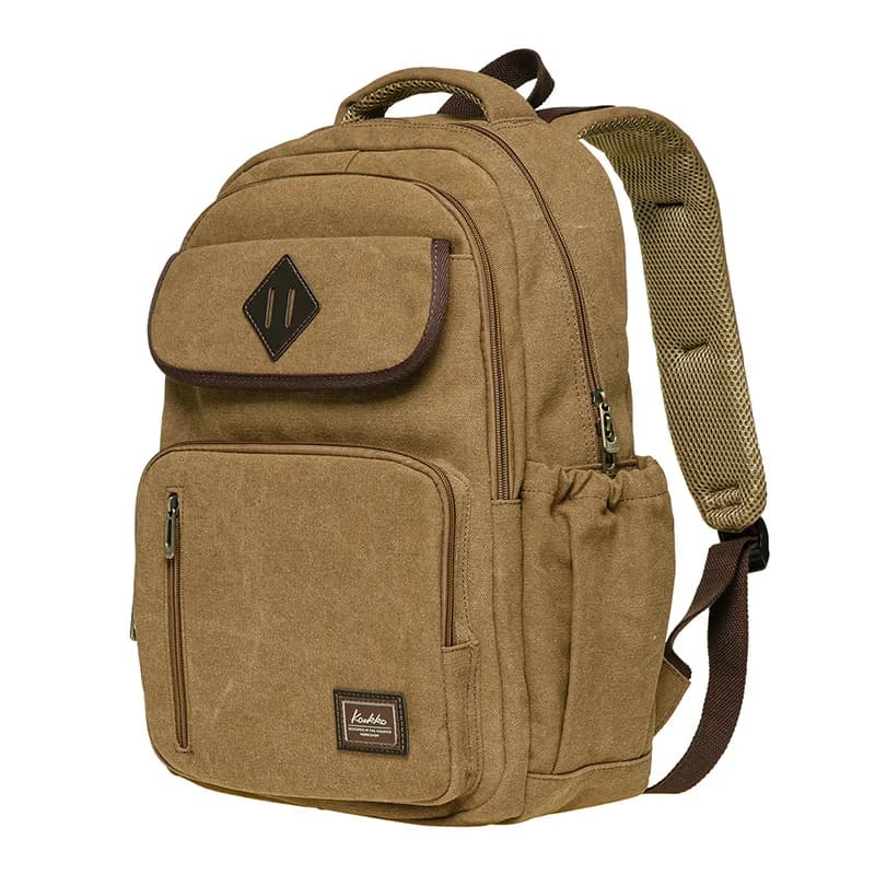 Ruil Zaino vintage in tela da donna e da uomo per viaggi, scuola e ufficio con scomparto per laptop, 18 litri
