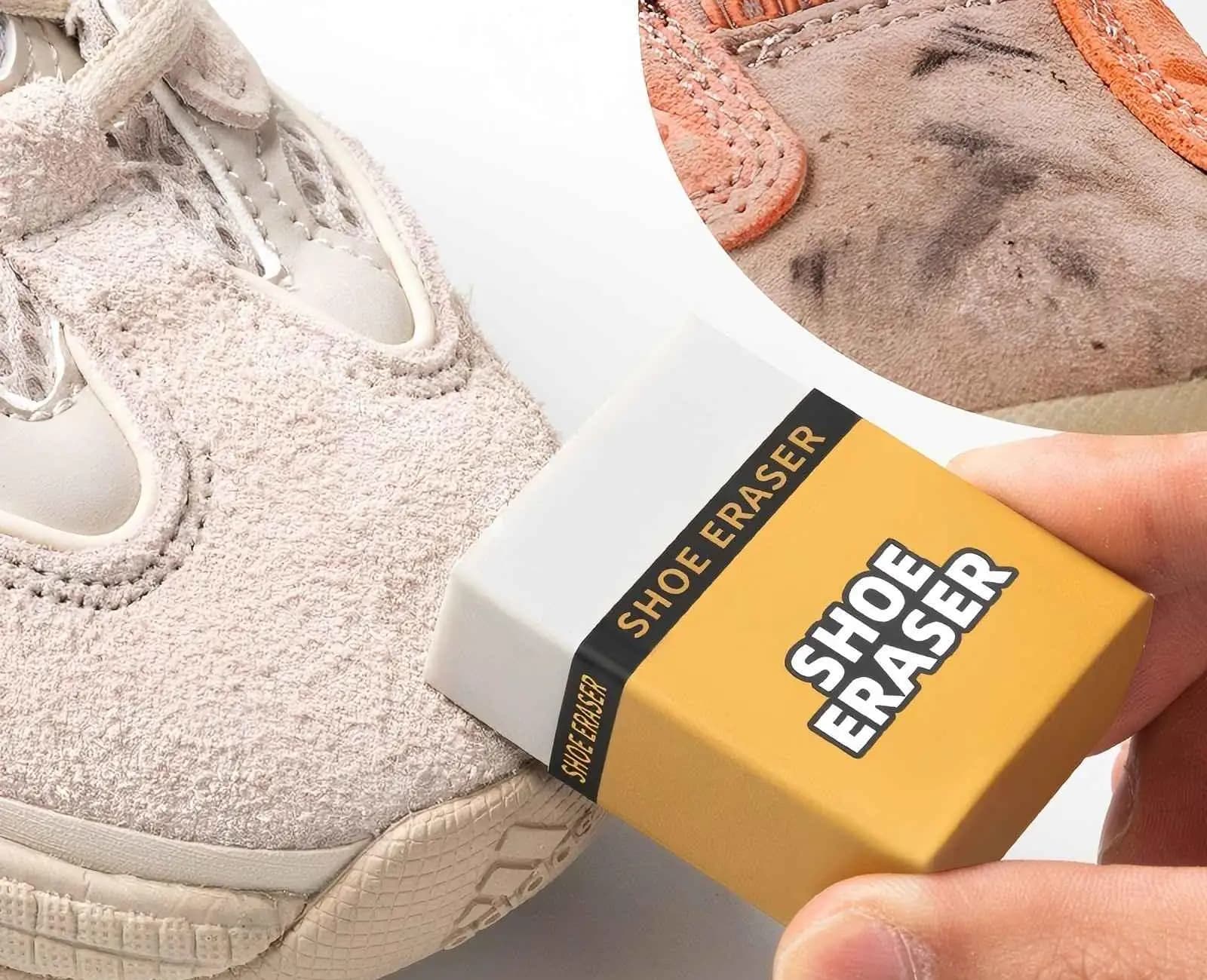 Gomma per la pulizia delle scarpe, gomma per scarpe da ginnastica portatile, detergente per macchie di scarpe senza lavaggio, gomma per smacchiare la spazzola per scarpe con blocco di gomma