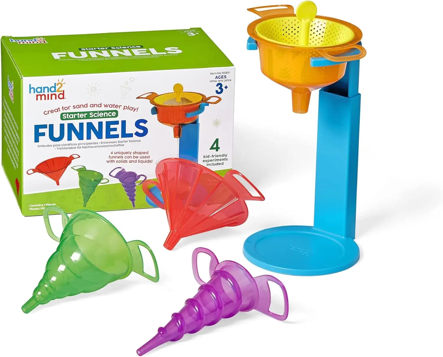 Set di Imbuti Scientifici per Bambini per Giochi Sensoriali, Giocattoli per Tavolo d'Acqua ed Esperimenti Educativi - Include Supporto e Guida
