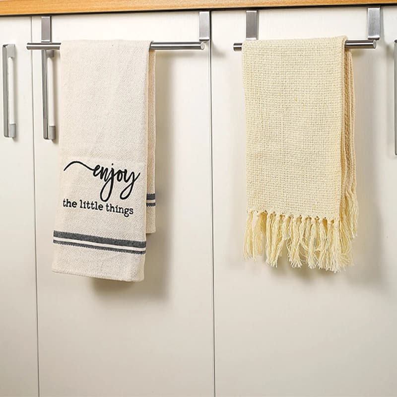 Portasciugamani in acciaio inossidabile per bagno, armadio da cucina, porta, organizer da appendere, mensola portasciugamani a parete