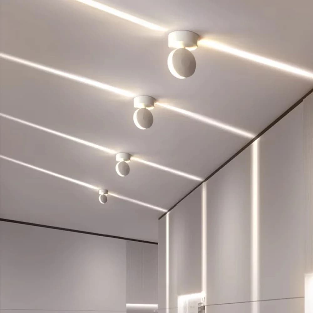 Lampada da parete a soffitto a LED girevole a 360 gradi per davanzale della finestra, porta di casa, corridoio dell'hotel, bar, illuminazione domestica, cornice, decorazione per garage
