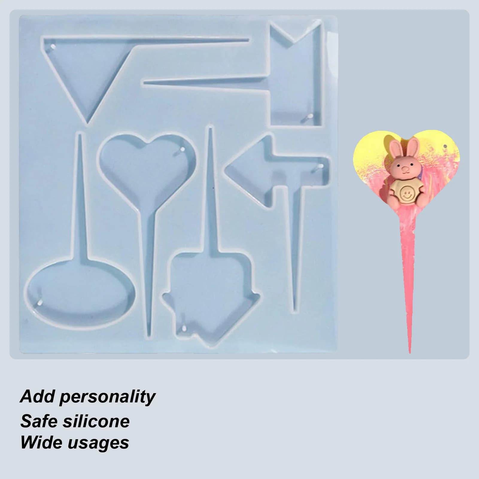Etichetta in resina fai-da-te Stampo epossidico Marcatori da giardino Stampi in silicone per paesaggio Pianta in vaso Segno Etichette da giardino Marcatori Stampi per colata