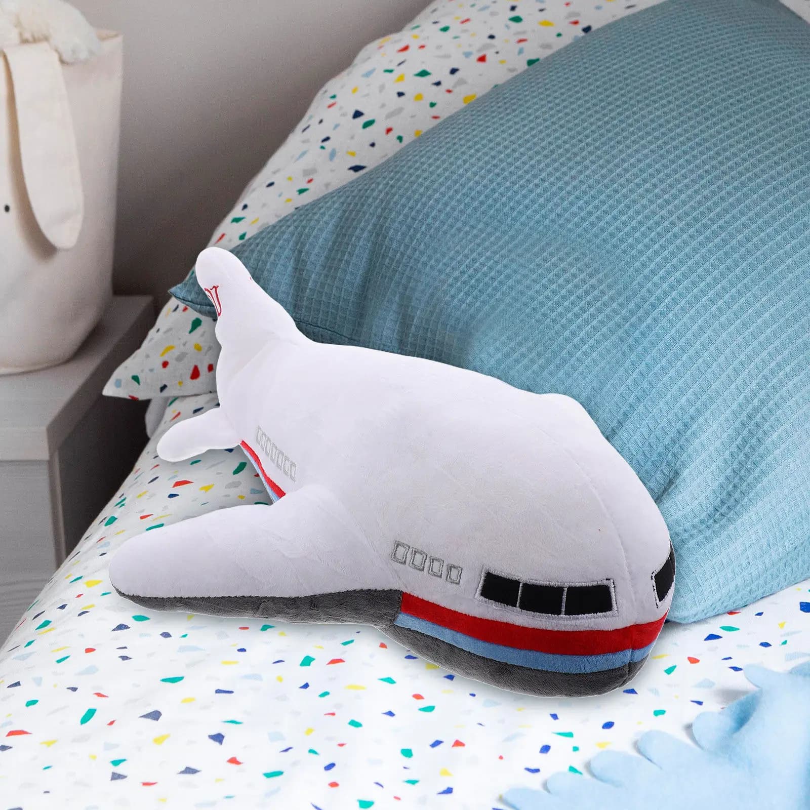 Adorabile Cuscino Morbido a Forma di Aeroplano per Bambini, Peluche da Viaggio per Camera da Letto, Divano, Auto, Natale, Compleanno
