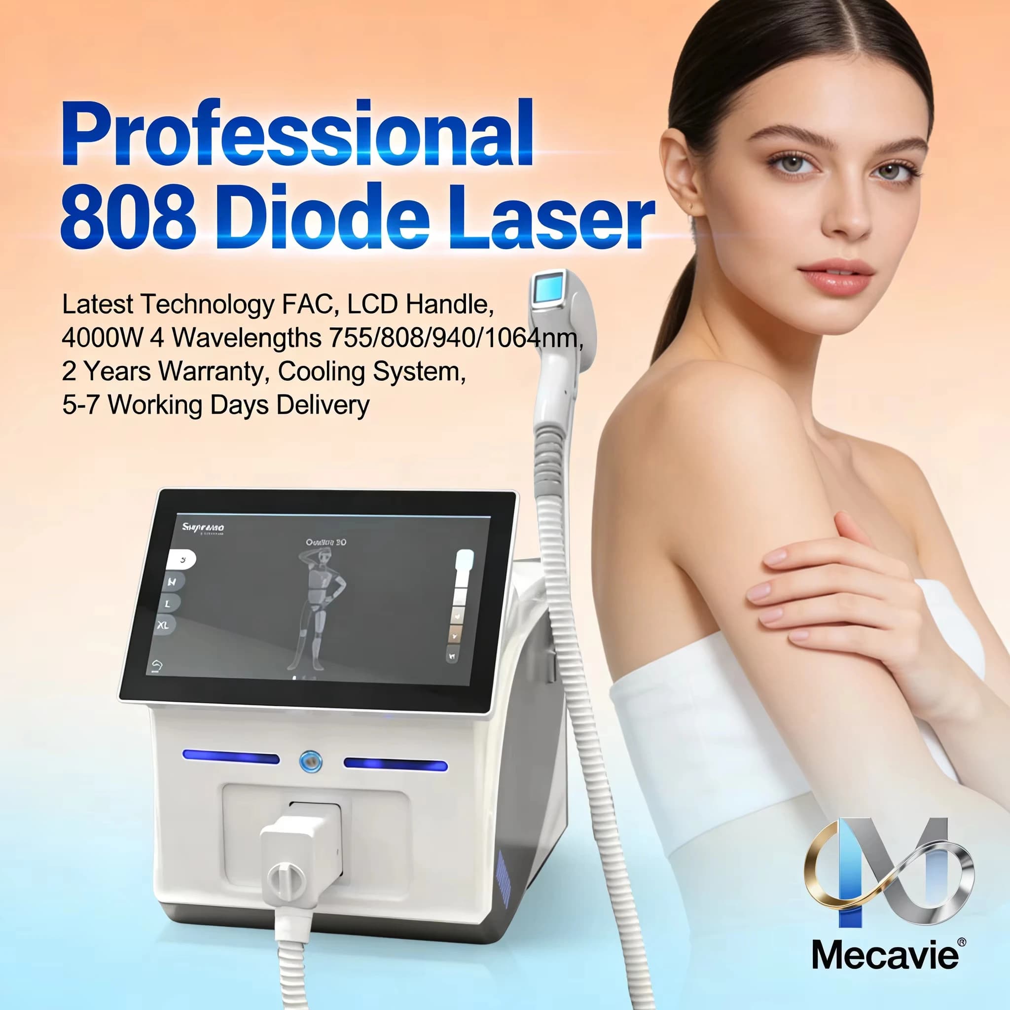 Depilazione laser professionale alessandrite 755 808 940 1064nm Depilazione laser a diodi Macchina portatile per depilazione laser