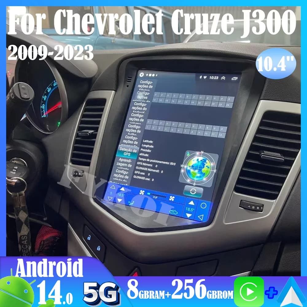 Android 15 Per Chevrolet Cruze J300 2009-2023 Autoradio Automotive Multimedia Tesla Stile Carplay Auto Bluetooth 4G WIFI GPS