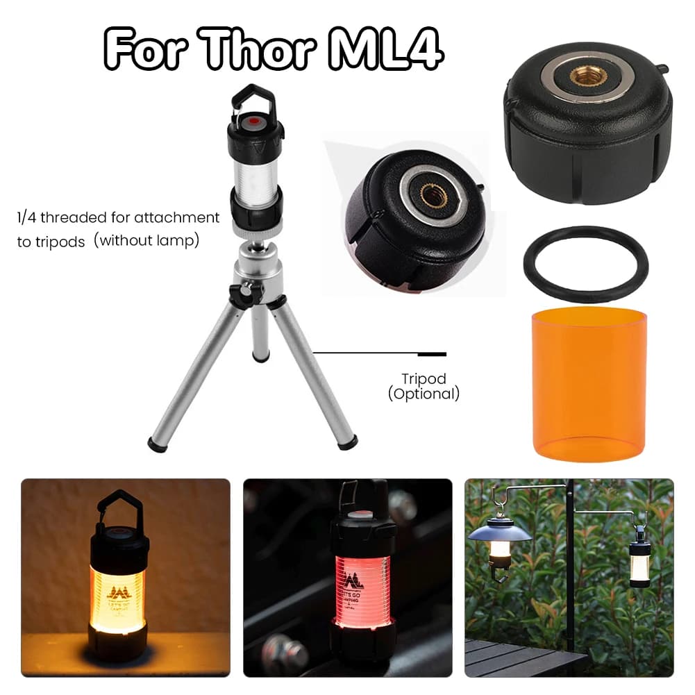 Per Thor Ml4 Paralume da campeggio con elastico Copri lampada da campeggio Resistente all'usura Lanterna esterna Base magnetica Forniture per escursioni