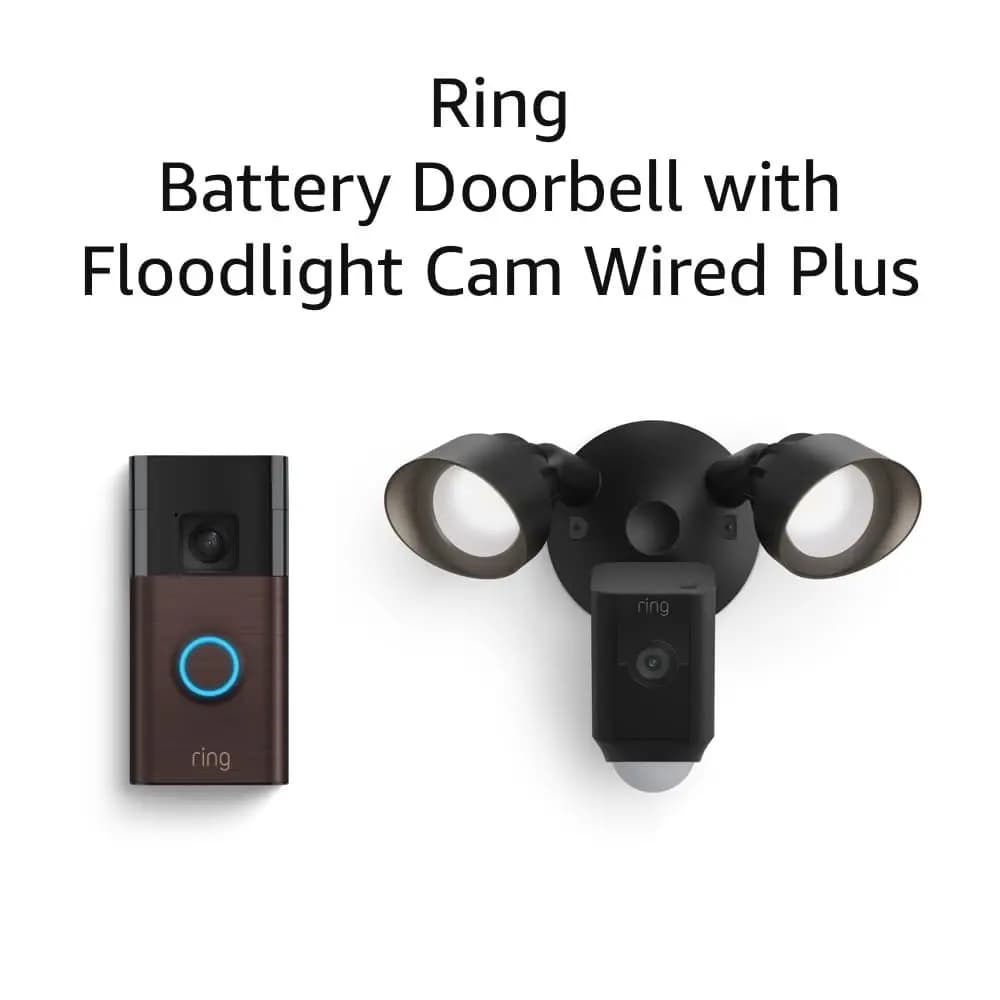 Campanello Video Intelligente con Telecamera e Faretto, Sistema di Sicurezza Cablato per Casa, Nero