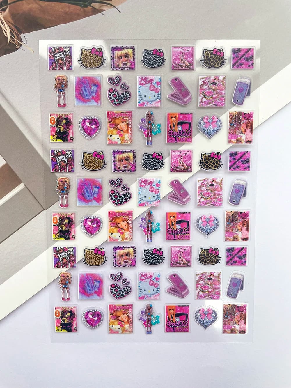 My Melody Hellokitty Pvc Mini Poster Merci Stickers Nail Art Waterproof Make Your Phone Case Tazza Tastiera Cap Stickers Customizable