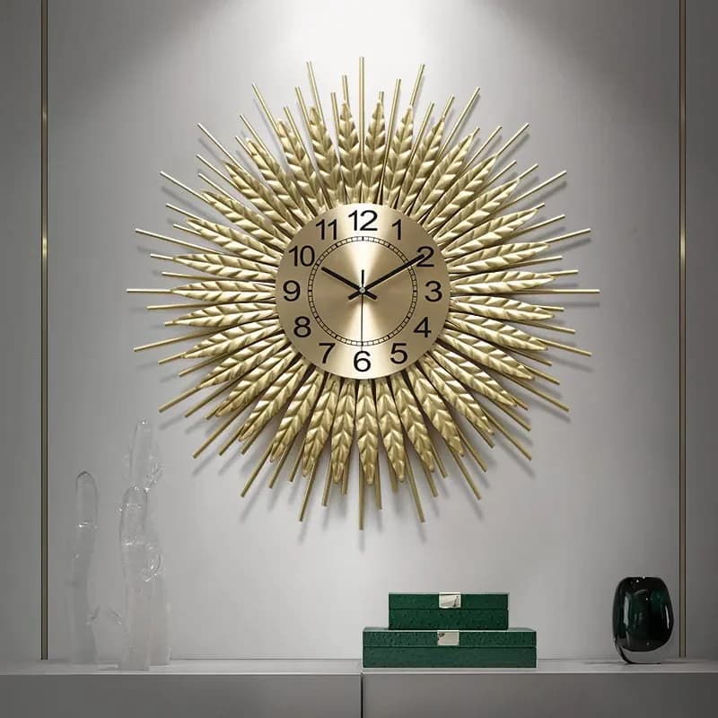 American Iron Wall Clock Silent Luxury Decoration for Living Room Foyer Dining Room Decorations for Modern Home Elegant Metal Wall Art