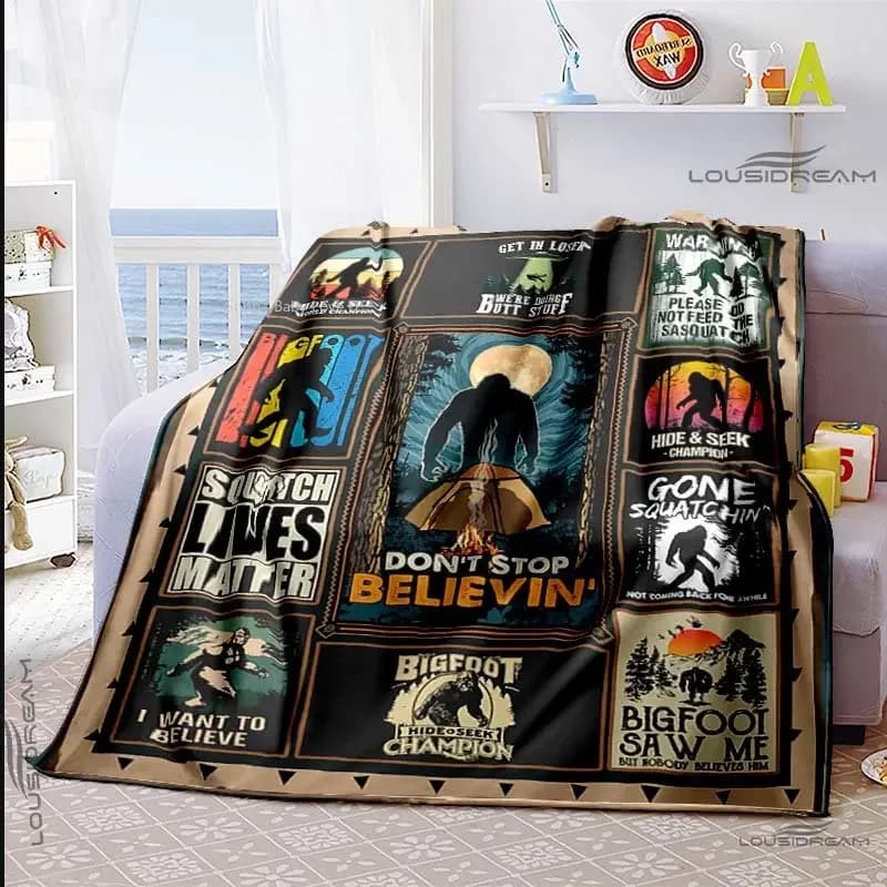 Bigfoot Savage coperta Cool Graffiti Gorilla coperta campeggio divano letto coperta leggera morbida flanella copriletto copertura riscaldante