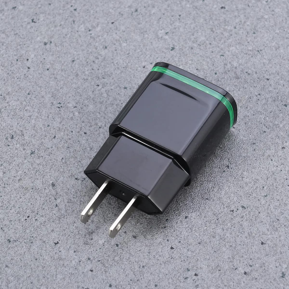 2 USB USB Charger LED Light Compact Portable Wall Charger Fast Charging Adapter Universal Travel Phone Tablet Us Plug Black