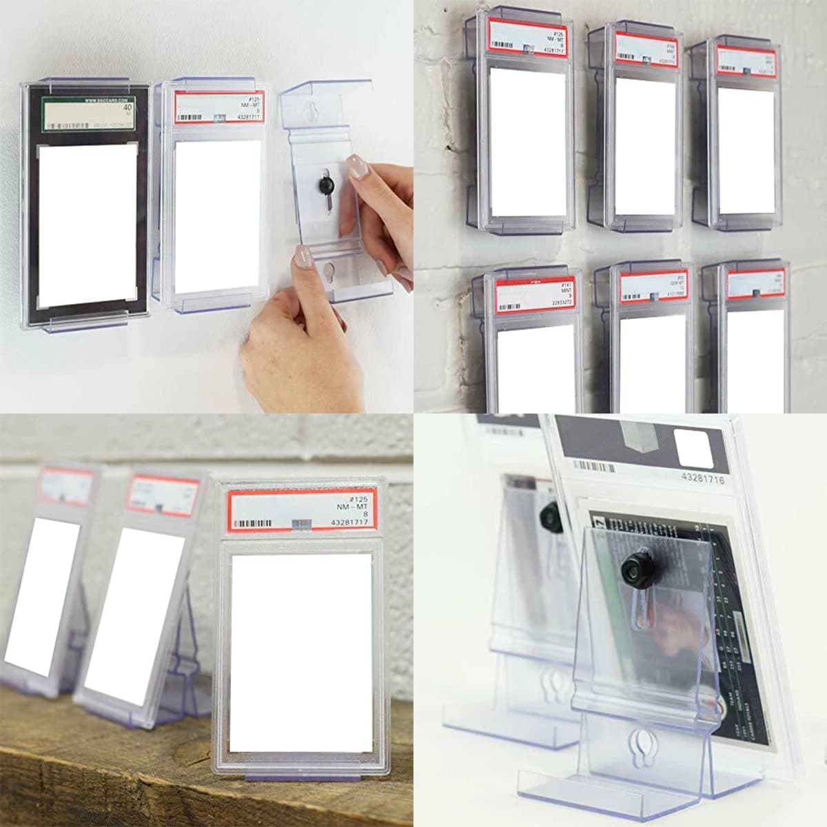 Wall Mount Tabletop Trading Card Display Stand case frame for PSA CSG CGC graded slab guard Magnetic holder pokemon PTCG Cards