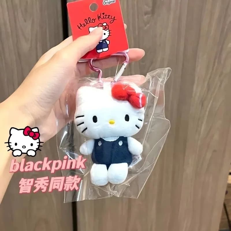 Kawaii Hello Kitty Keychain Cute Cartoon Bag Pendant Plush Doll Charms Car Key Ring Backpack Accessories Women Girl Gifts