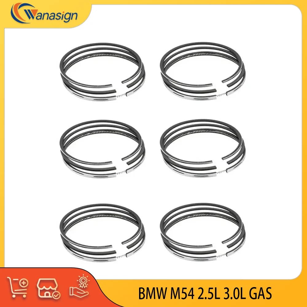 AUTO ENGINE PARTS Piston Rings Set for BMW 3 4 5 7 X3 X4 X5 Z3 Z4 2.5L 3.0L L6 Gas 2.5 3.0 L T M54 B25 M54 B30 2000-2010