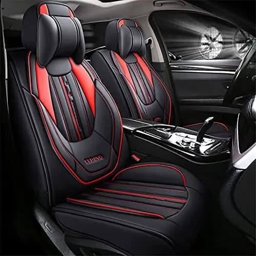 Set of cushions for car seat covers from 5 seats PU leather completely surrounded with headrest cushion