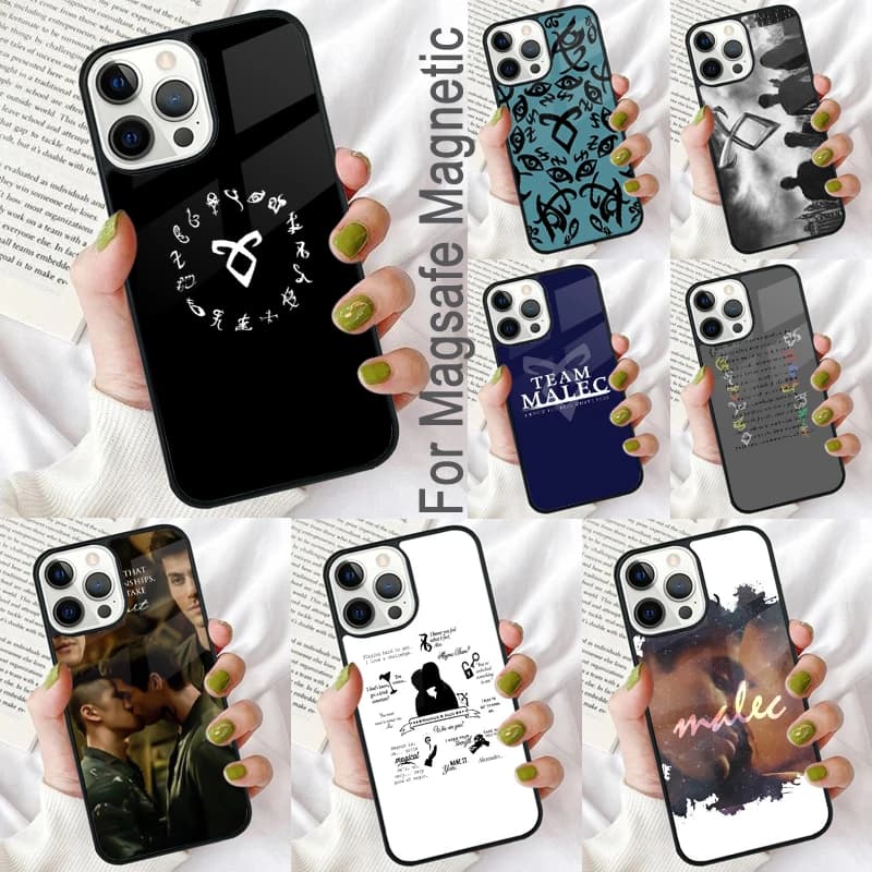 Custodia morbida per telefono Shadowhunters Malec per iPhone 17 Air 16e Pro max 15 Pro 13 14 Plus 11 12 MagSafe Coque magnetica