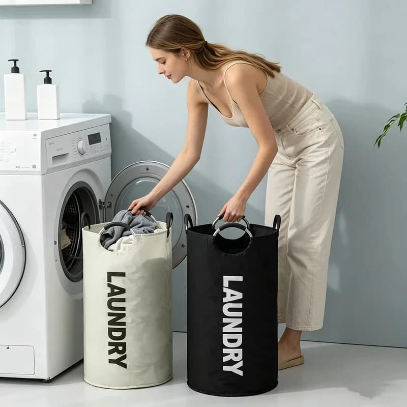 Foldable Waterproof Laundry Hamper Storage Bag Multifunctional Household Organizer Portable Dirty Clothes Recycling Basket