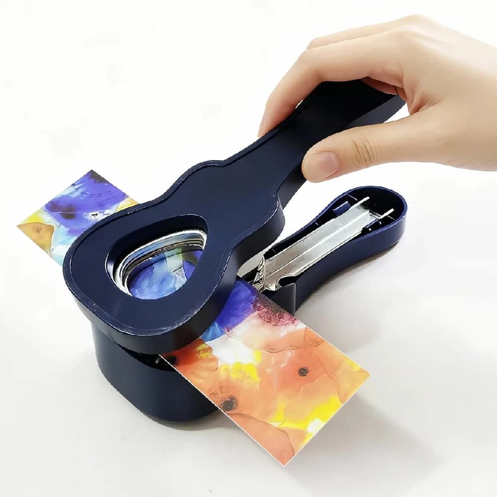 1SET Pick Punch Maker,Portable Guitar Shaped Pick Punch Cutter Tool Kit with Leather Pick Holder & Colorful DIY Pick Sheets