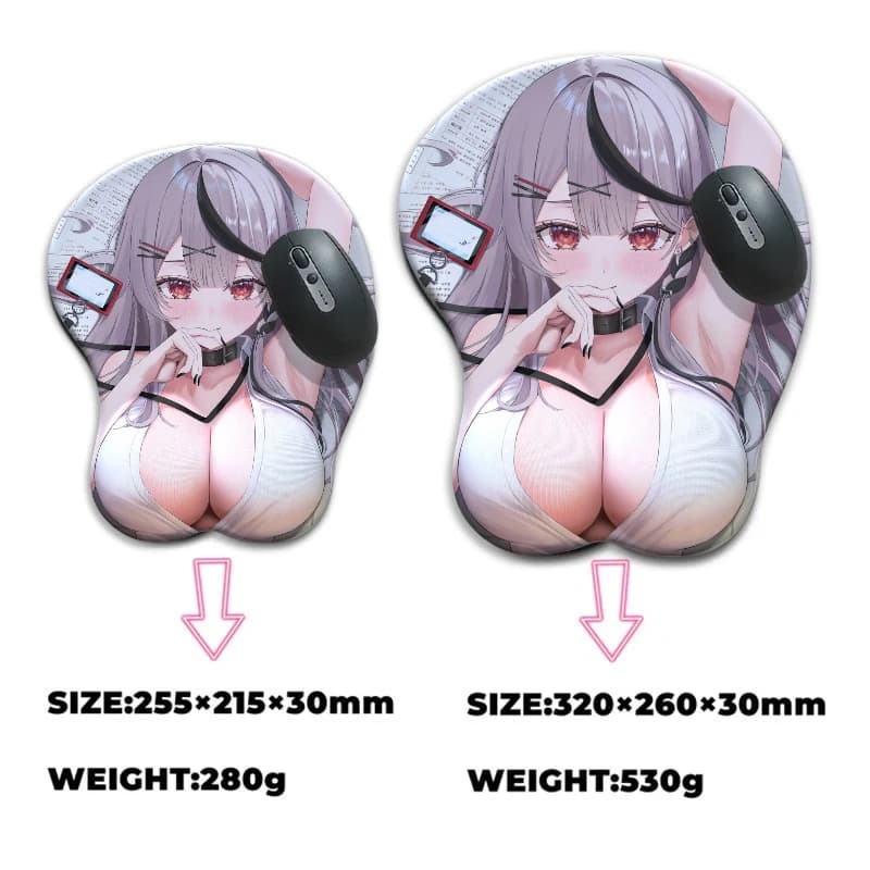 Tappetino per mouse con poggiapolsi Sakamata Chloe di grandi dimensioni Tappetino per mouse sul petto Tappetino per scrivania Anime Hololive Boob Gamer