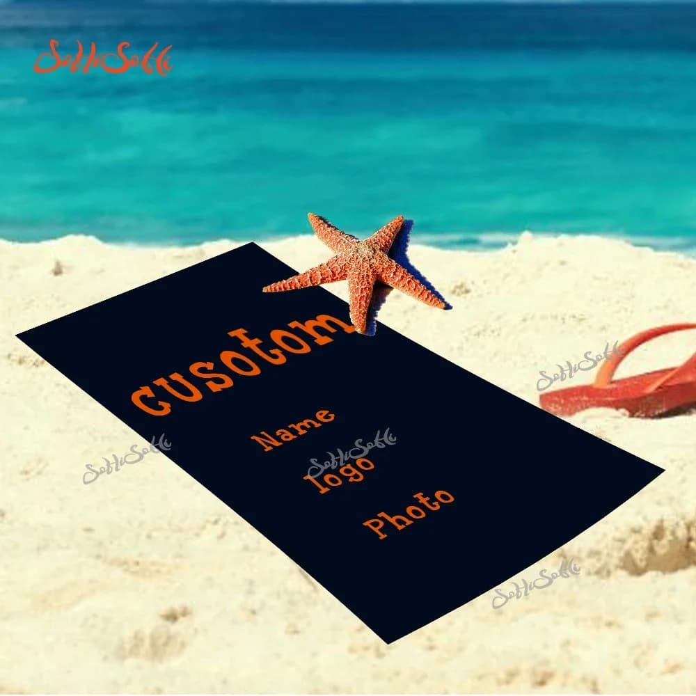 Personalizzato Logo del marchio personalizzato foto telo mare estate asciugamani grandi asciugamano da bagno asciugamani da bagno regalo per le vacanze di compleanno ad asciugatura rapida