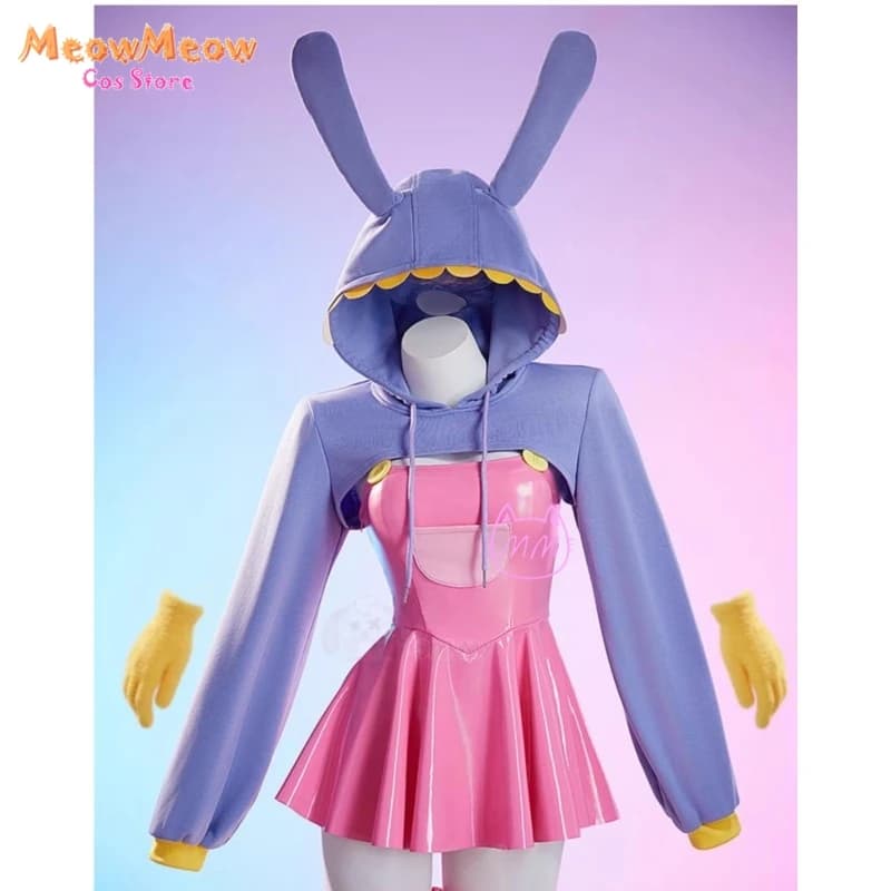 Costume da Coniglio IAX per Adulti in Pelle PU con Orecchie, Sexy Cosplay Anime per Halloween e Carnevale 2026