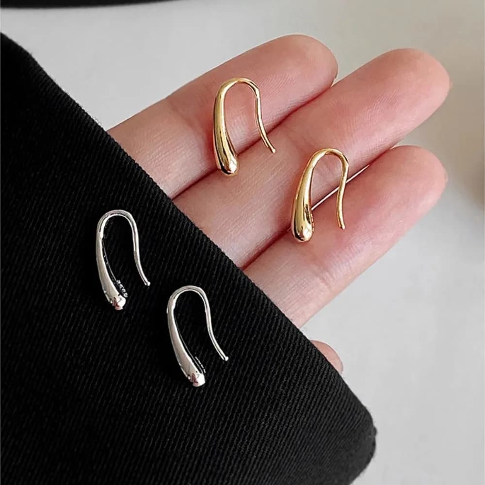 Silver Water Drop Shape Earrings for Women Simple Temperament Ins Retro Jewelry Party Birthday Gifts