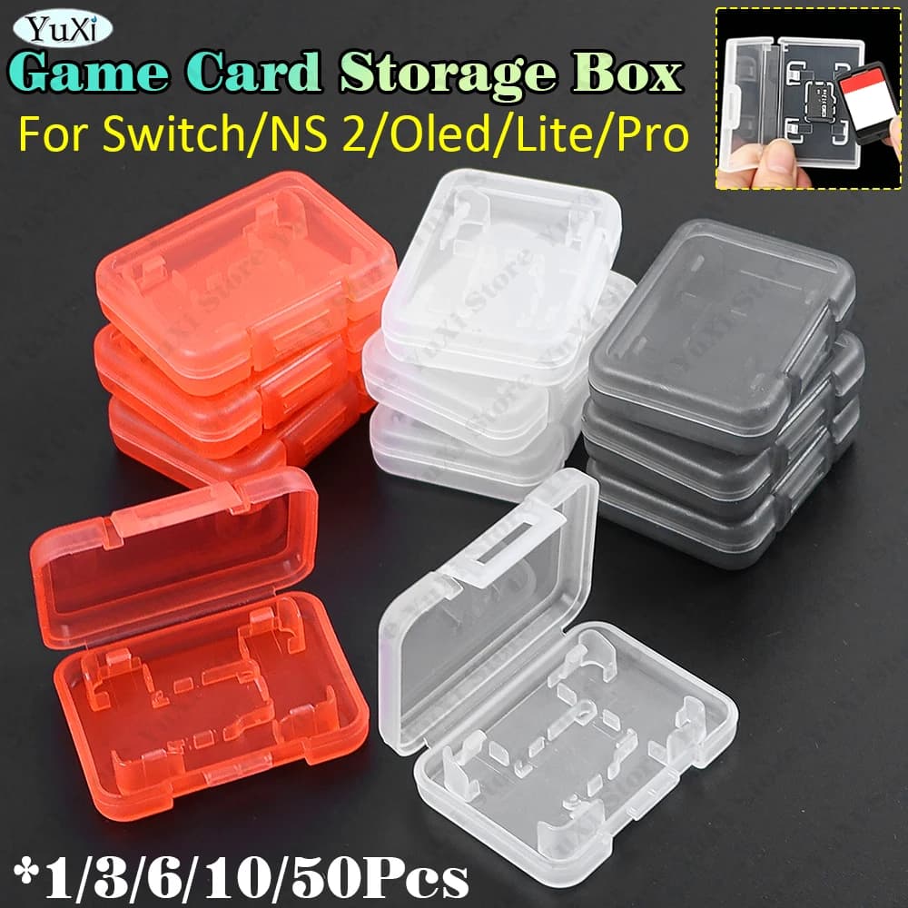 1-50Pcs Game Cards Case For Switch 2 NS Oled/Lite/Pro Switch Game Cartridge Storage Box For TF Memory Card Case Holder