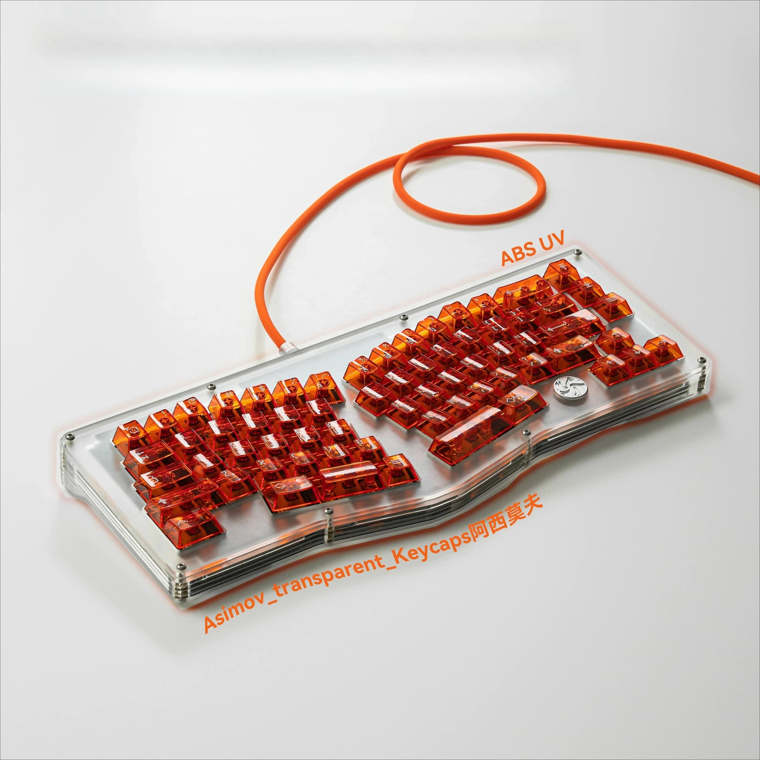 Set di Tasti Trasparenti Asimov in ABS, Profilo Cherry, Personalizzabili con Rivestimento UV Multicolore per Accessori Tastiera Meccanica