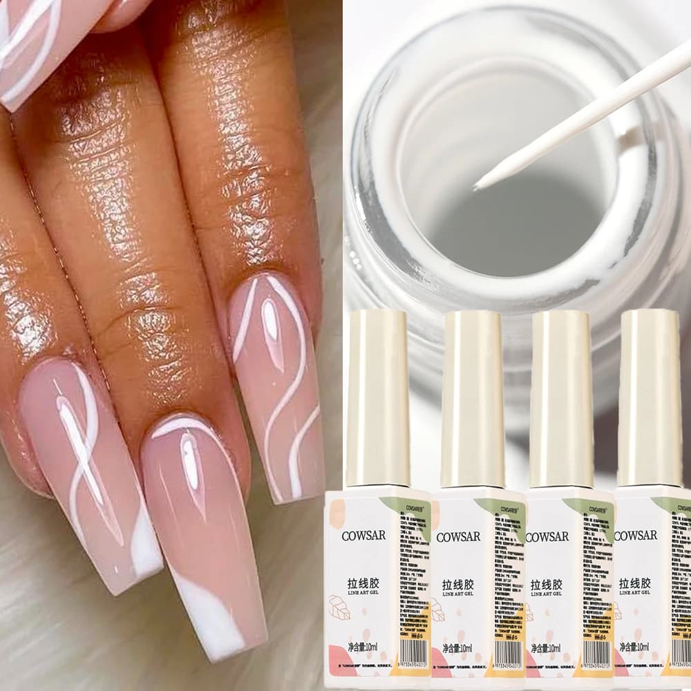 10ml White Line Drawing Gel Nail Polish French Style Pull Line Graffiti Paint Stripe Gel Semipermanent Paint for Painting