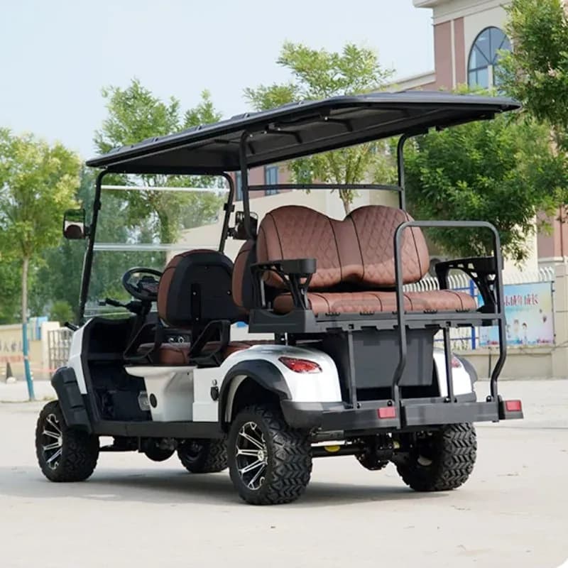 Nuovo prodotto di vendita caldo Pannello solare alimentato 4/5kw Pneumatici da 10/12/14 pollici Carrello da golf con batteria al litio per fuoristrada elettrico da 60 V