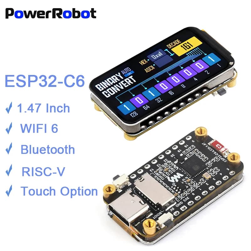 Waveshare ESP32-C6 1.47 inch display development card RISC-V 160 MHz WiFi6 BLE 5 for Arduino LVGL HMI Onborad Antenna Type-C