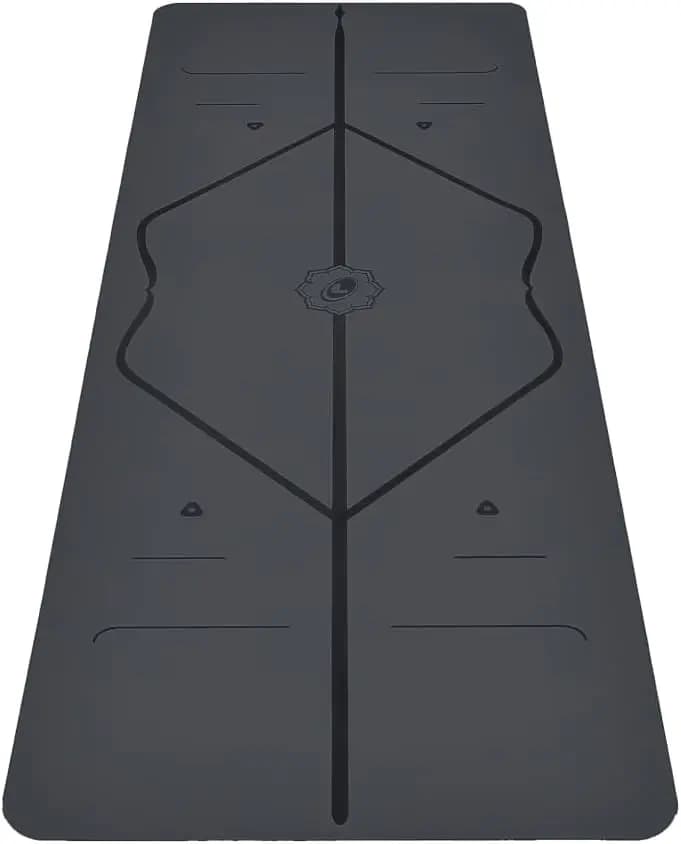 Tappetino Yoga Ecologico Verde, Spessore 4,2mm, Sistema di Allineamento Brevettato, Presa Antiscivolo, Resistente al Sudore, Ideale per lo Yoga
