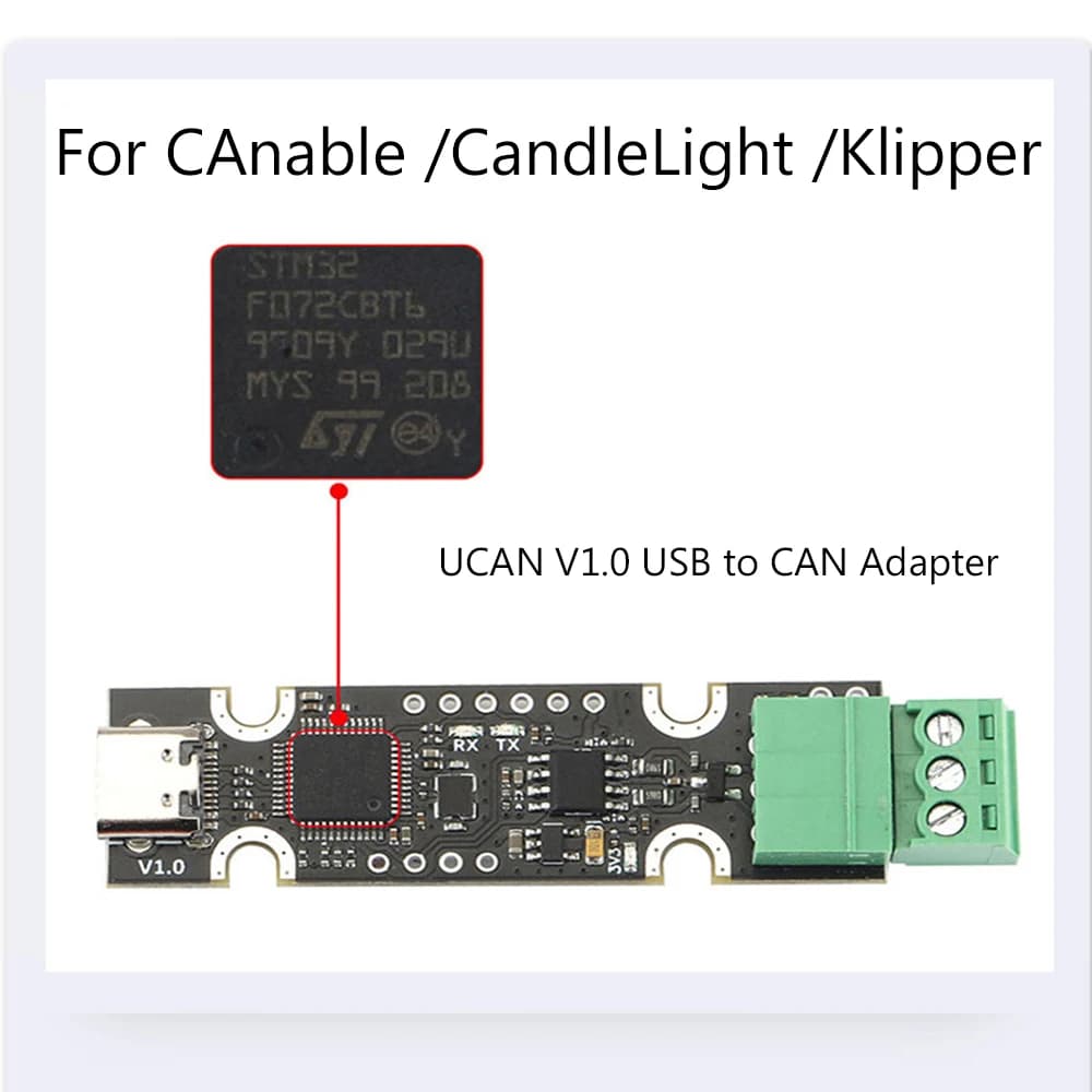 UCAN V1.0 USB to CAN Adapter Support 3D Printer Accessory Support CAnable /CandleLight /Klipper Firmware