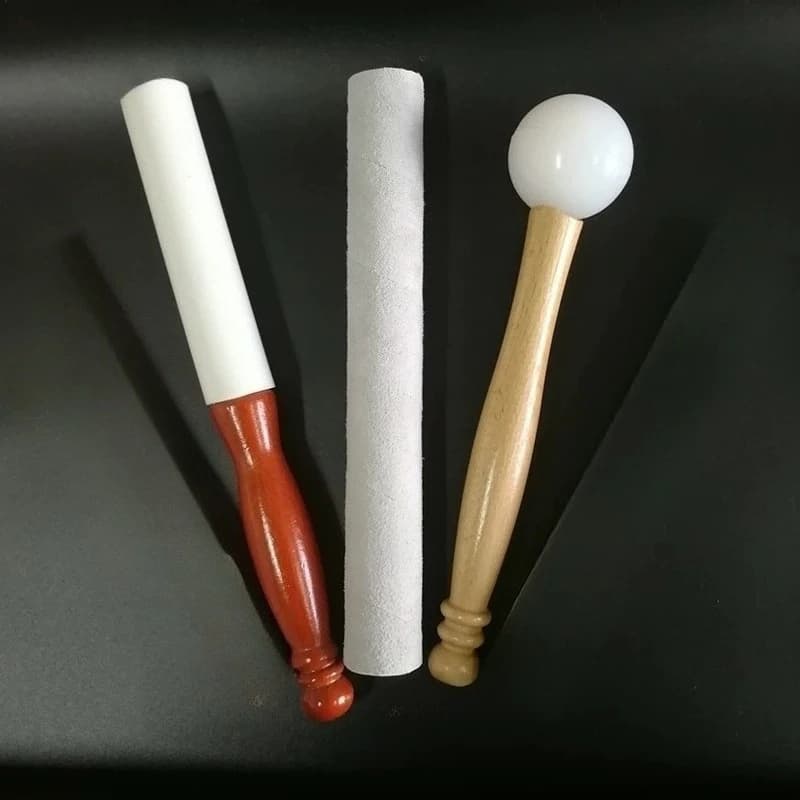 Crystal Singing Bowl Sheepskin Stick Quartz Bowls Rubber Stick Sound Bowl Wood Handle Sphere Sticks Instrument Accessories