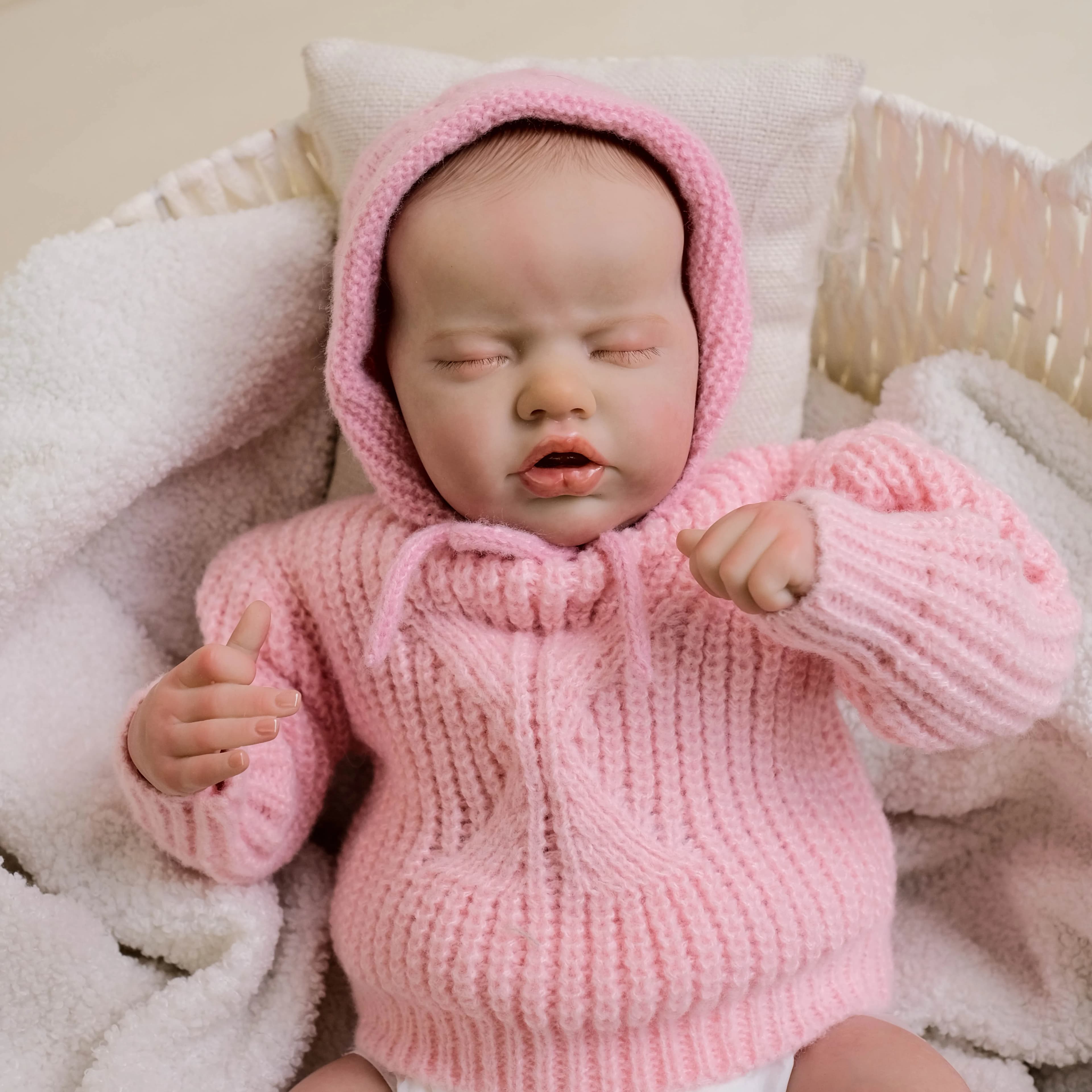 NPK Baby Doll rinato da 19 pollici - Pelle 3D fatta a mano indie con strati multipli che dipingono bambola d'arte realistica da collezione