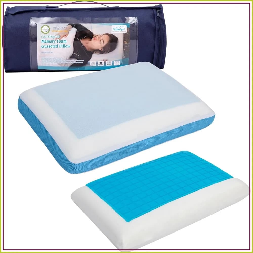 Cooling Memory Foam Pillow for Side, Back & Stomach Sleepers - Ergonomic Neck Support with Removable Washable Cover