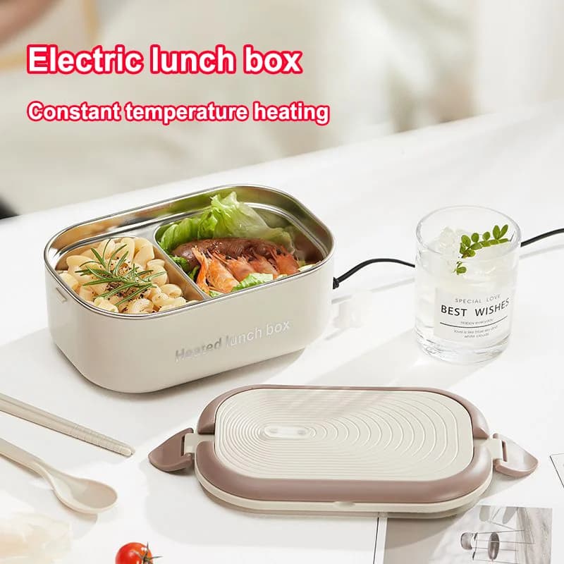 Nuovo 220V Per Uso Domestico Temperatura Costante Elettrico Lunch Box In Acciaio Inox 304 1.2L Portatile Senza Acqua Elettrico Lunch Box