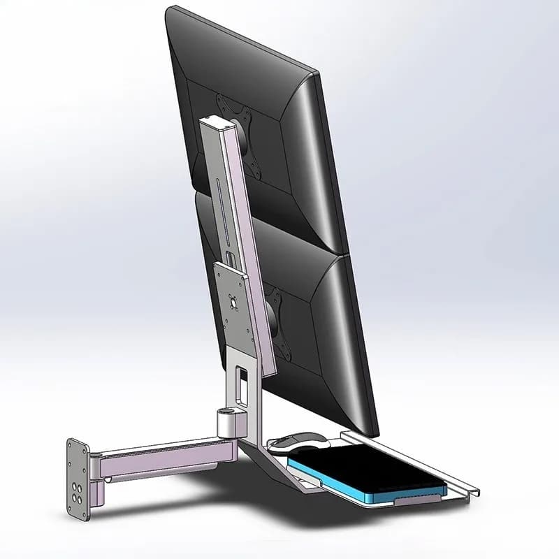 Supporto per Monitor LCD Integrato con Tastiera e Mouse in Alluminio Colorato per Attrezzature Industriali