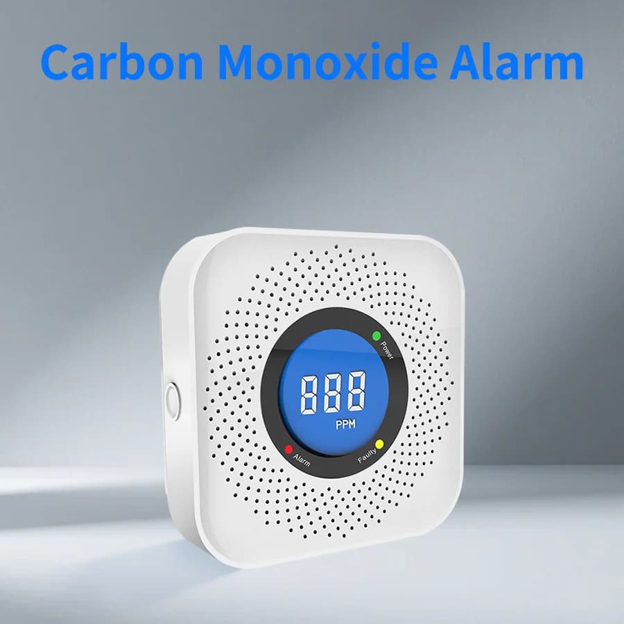 PGST – Set da 2 Rilevatori di Monossido di Carbonio con Display LCD, Consumo Energetico Ultra-ridotto e Allarme Acustico e Visivo