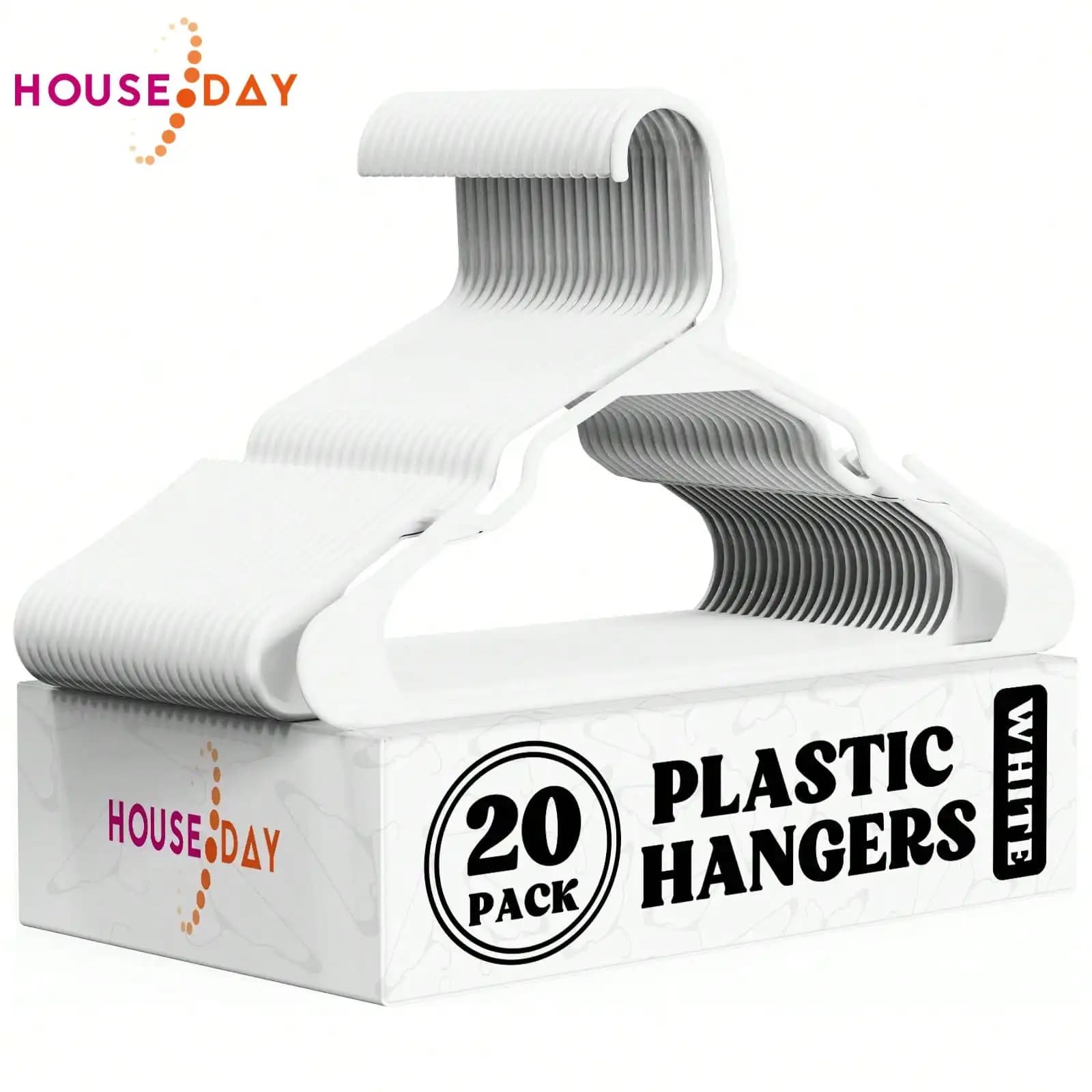 60 Pack Plastic Clothes Hangers Modern White Heavy Duty Coat Hanger Set With Shoulder Notches Space Saving Slim Hanger Units For Shirt Dress Closet Laundry College Dorm Housewarming Gift