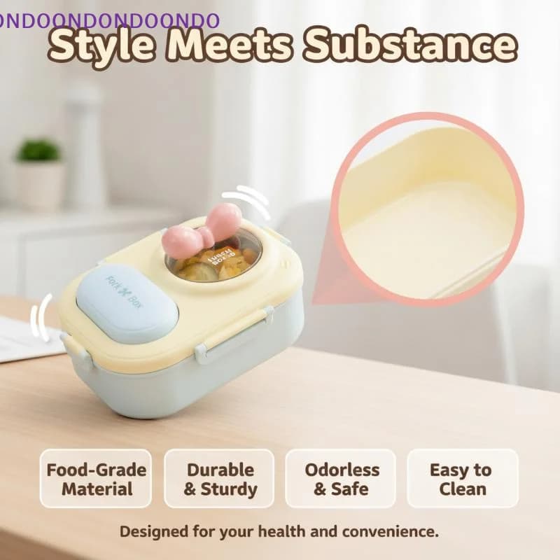 Cute Bento Box For Women & Teens Portable Macaron Style Lunch Container Ideal For Work Picnic Dating Simple Packing Food Storag