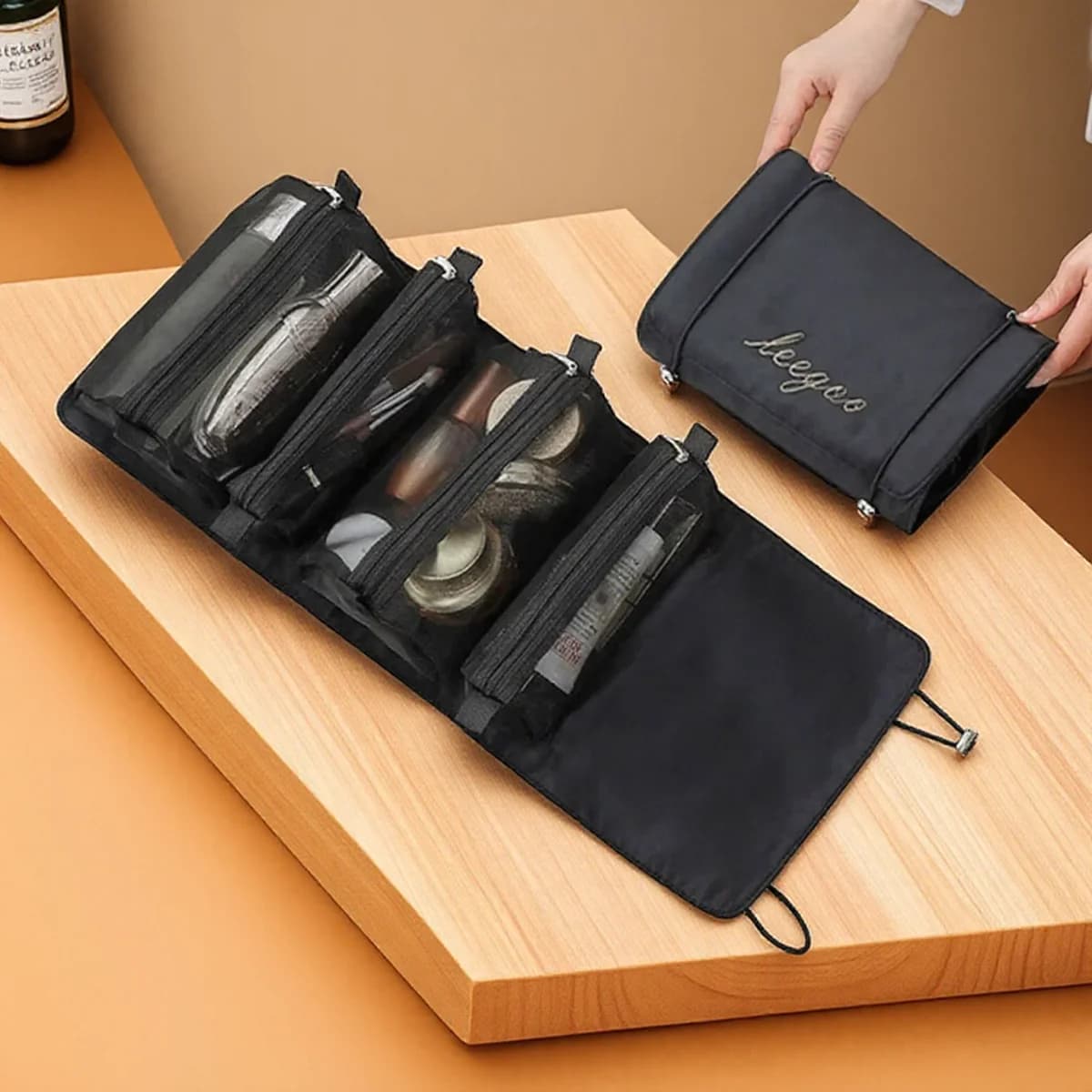 Borsa cosmetica pieghevole portatile multifunzionale impermeabile Organizzatore di stoccaggio da viaggio Borse per kit da bagno per lavaggio da toilette