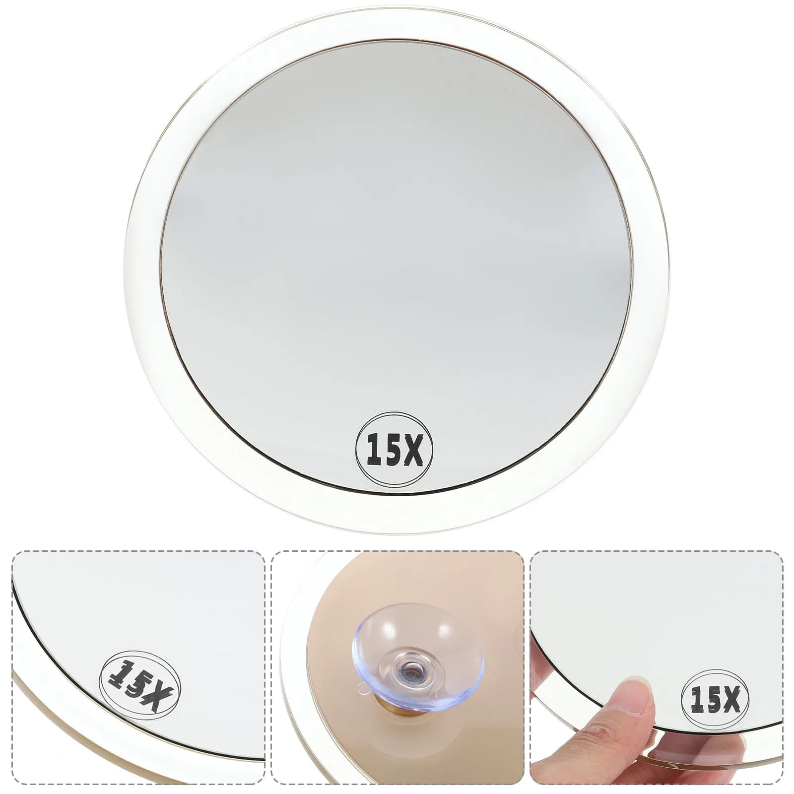 Specchio Portatile Ingranditore per Trucco, da Bagno, con Ventosa Singola, Stabile, Leggero, Essenziale per i Viaggi