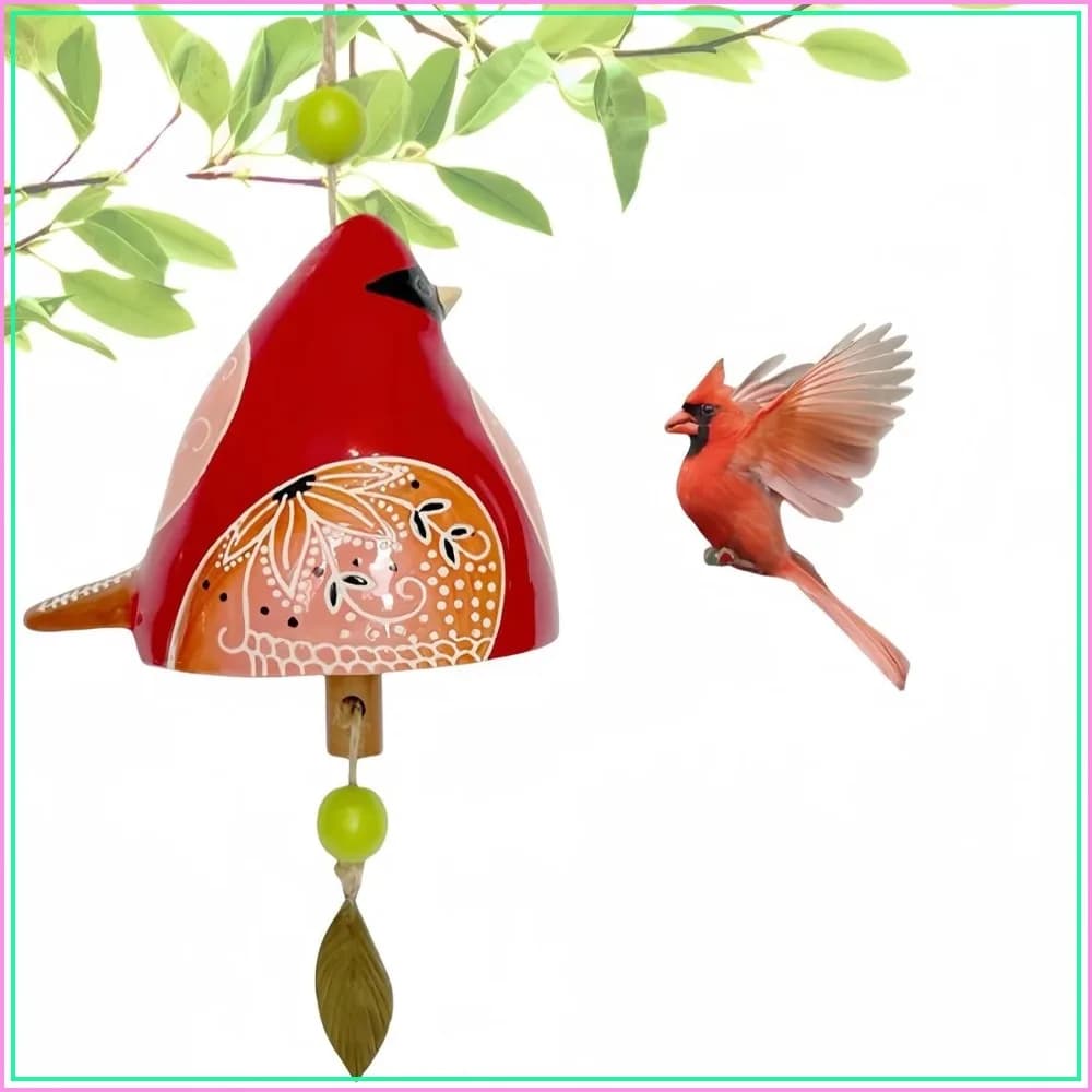 Ceramic Wind Chimes for Outside Indoor, Memorial Windchime with Soothing Melodic Tones, Gift for Mom Garden Patio Balcony Decor