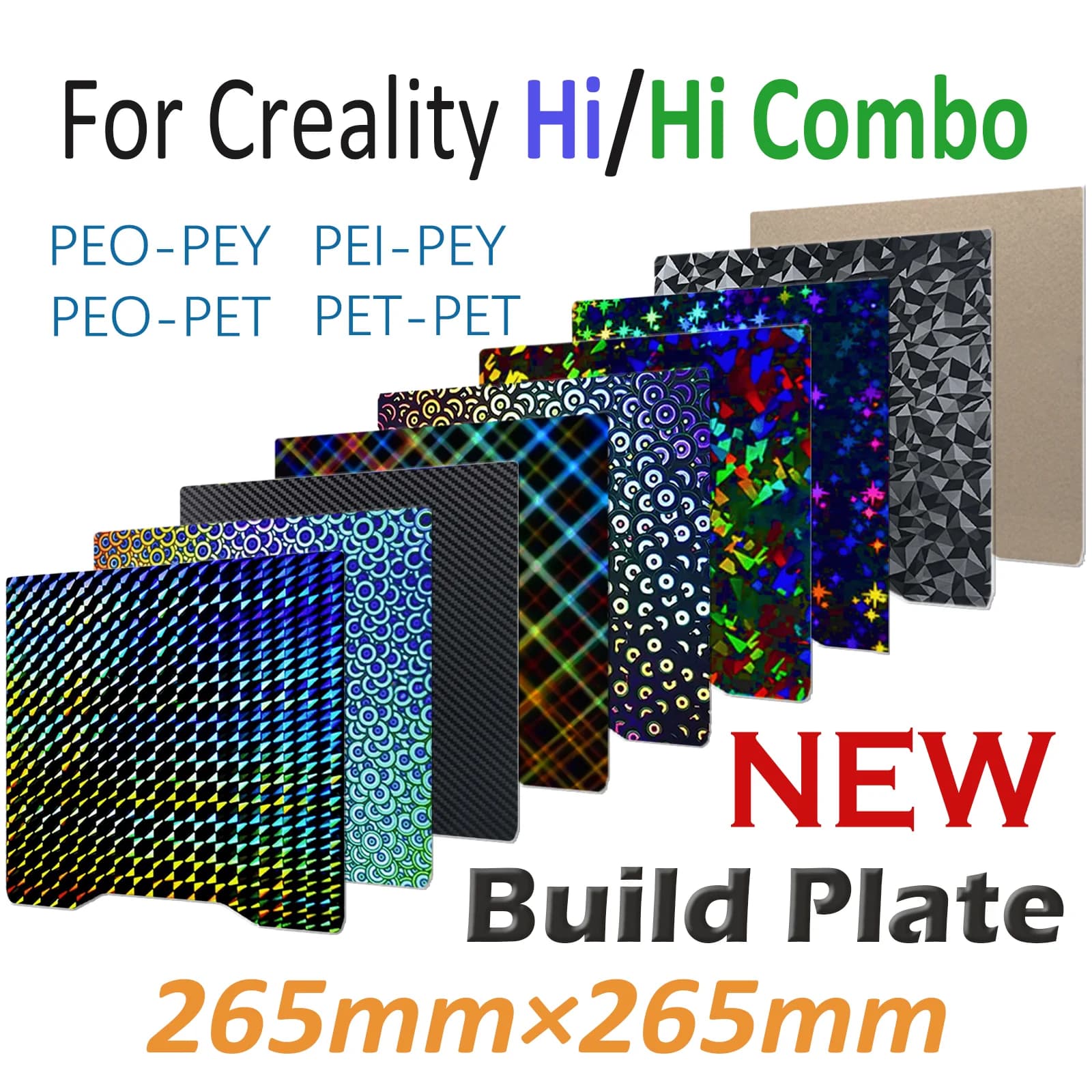 265x265mm Creality Hi Combo Construction Plate Double Sided PEI PEO PET PEY Heat Hot Bed Steel Sheet for 3D Printer Creality Hi