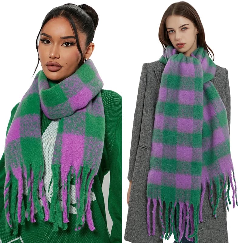 2023 nuove donne sciarpa scozzese inverno caldo scialli cashmere addensato avvolgere signore lungo nappa coperta sciarpe Bufanda Mujer