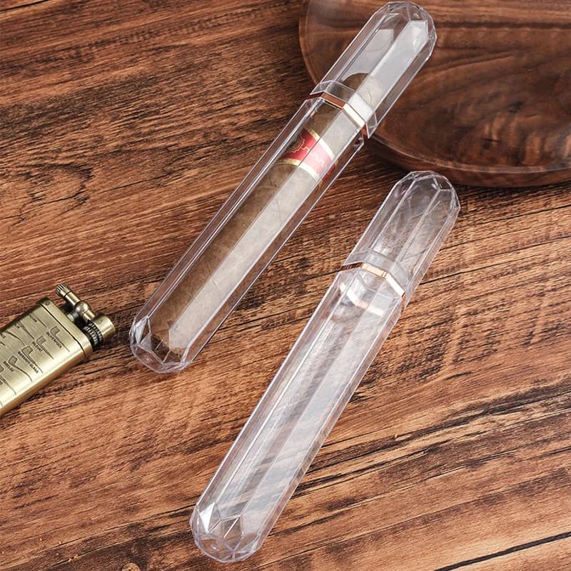 Acrylic travel pipe for cigars, fashionable humidifier door, cigar case, portable transparent storage box, cigar accessories