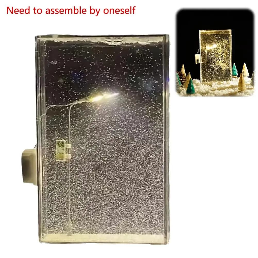 Luce notturna nevosa Paesaggio di neve Lampione stradale Luci natalizie fai-da-te Decorazioni natalizie per il desktop Luce natalizia portatile che scorre nevicata