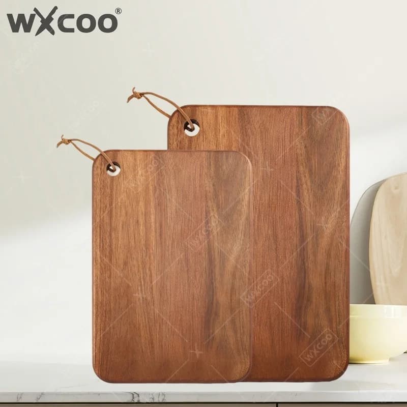 WXCOO Acacia Wood Cutting Board with Hanging Hole Kitchen Chopping Boards for Double-sided Home Cooking and Meat Vegetable Board