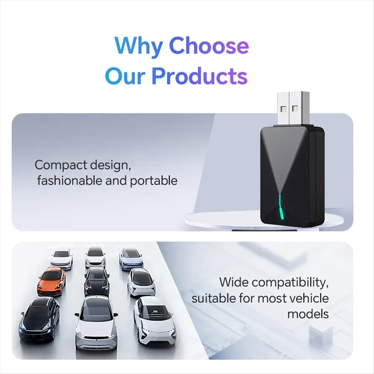 ◇♡☽HOT~Mini U3 Smart Box Wireless CarPlay Direct Plug-in Dual Use Android Auto Plug & Play OTA Online Upgrade Auto Connection,C